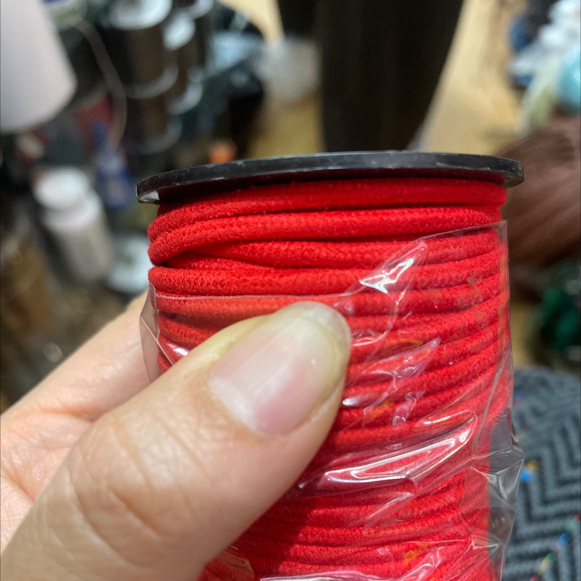 Korean fleece, round rope, fleece surface, faux leather and hemp rope belt rope details Picture