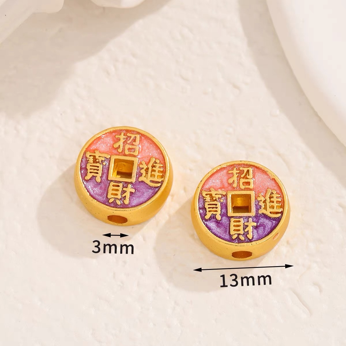 古法金亚金手工编织滴油招财纳福手链手串隔珠配件挂坠饰品配件diy饰品配件详情图8