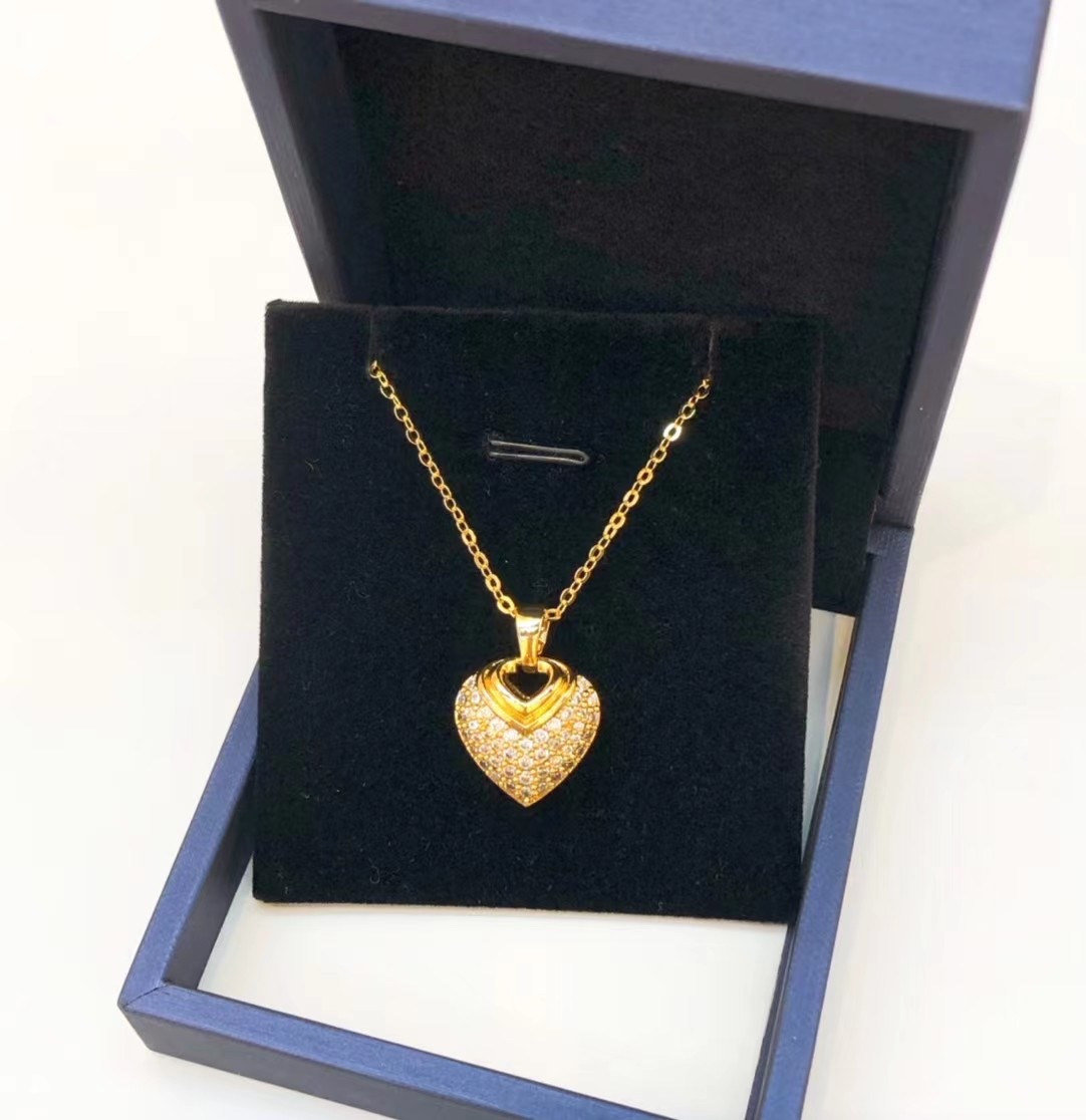 金沐首饰微镶女士项链带钻时尚链子潮流厂家直销