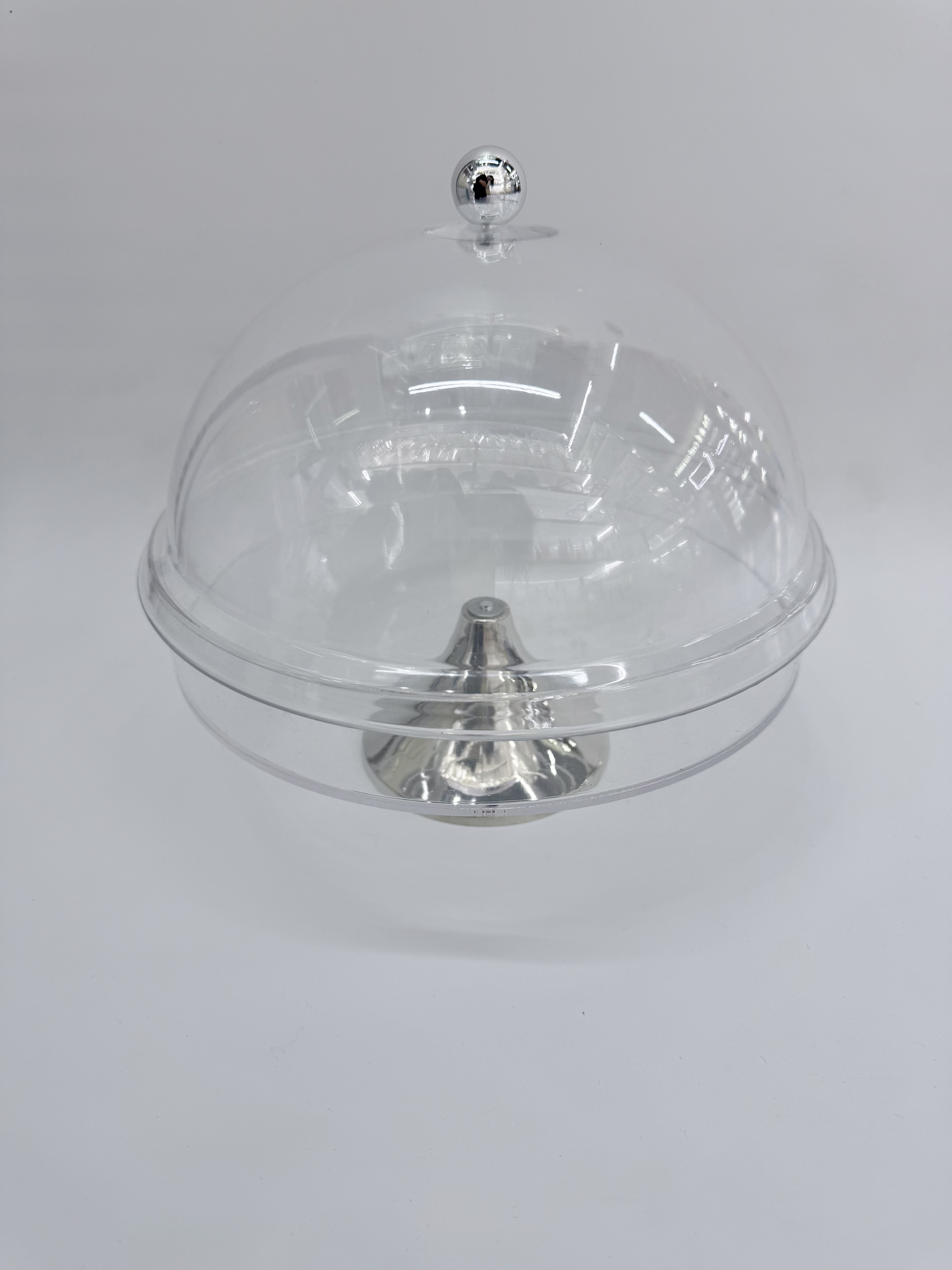 亚克力透明食物罩带底座 家用防尘菜罩 餐厅蛋糕甜品展示保鲜盖高透亚克力食物防尘罩 一体底座设计 家用餐饮通用保鲜罩