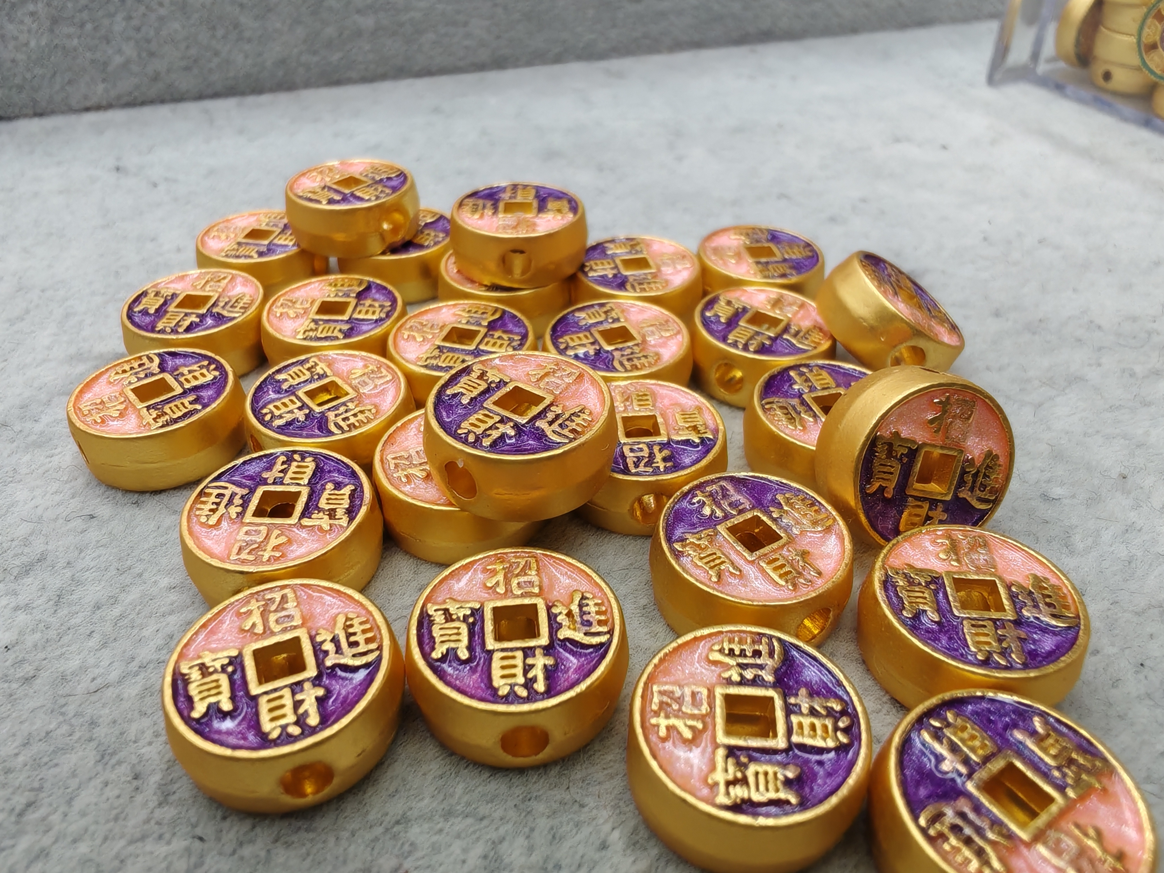 古法金亚金手工编织滴油招财纳福手链手串隔珠配件挂坠饰品配件diy饰品配件详情图7