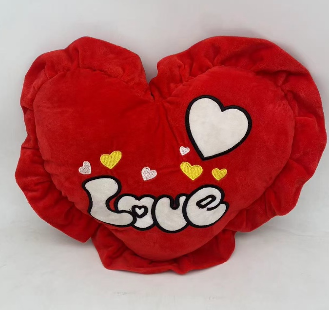 跨境绣花红色抱枕爱心毛绒玩具生日情人结婚节日礼物现代简约 详情图7