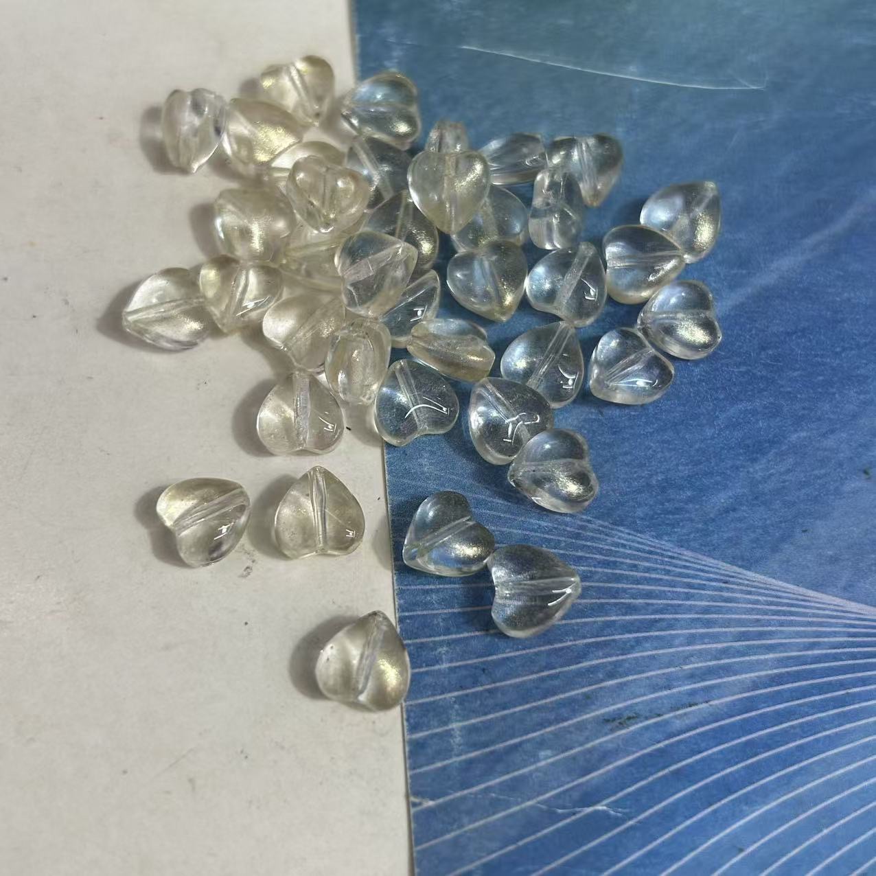 Glass bead petal hairpin flower heart peach heart nail sticker ancient-style retro hairpin material flower hairpin accessories Hanfu material detail image 10