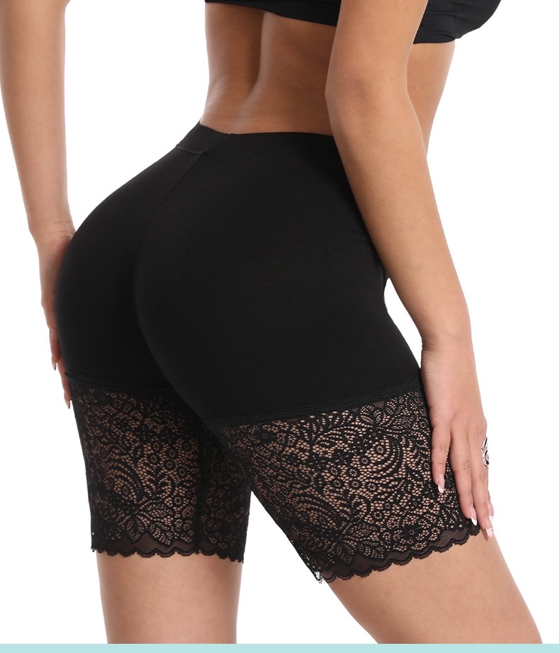 Cross-border European and American lace shorts, safety pants, women's modal, thickened and enlarged base layer, anti-slip, large size lace detail image 8