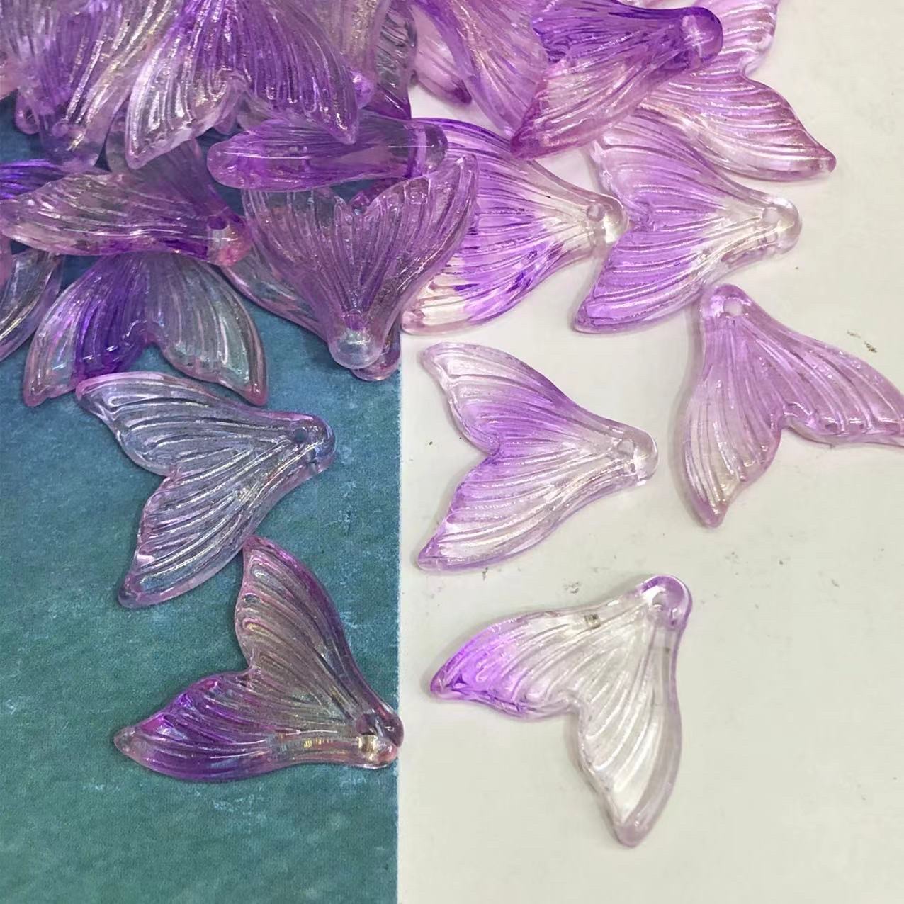 Czech glass petal hairpins, ancient-style hairpins, headwear, tassels, Hanfu materials, accessories, 20*20 fish tail beads, beads, crystal loose beads detail image 12
