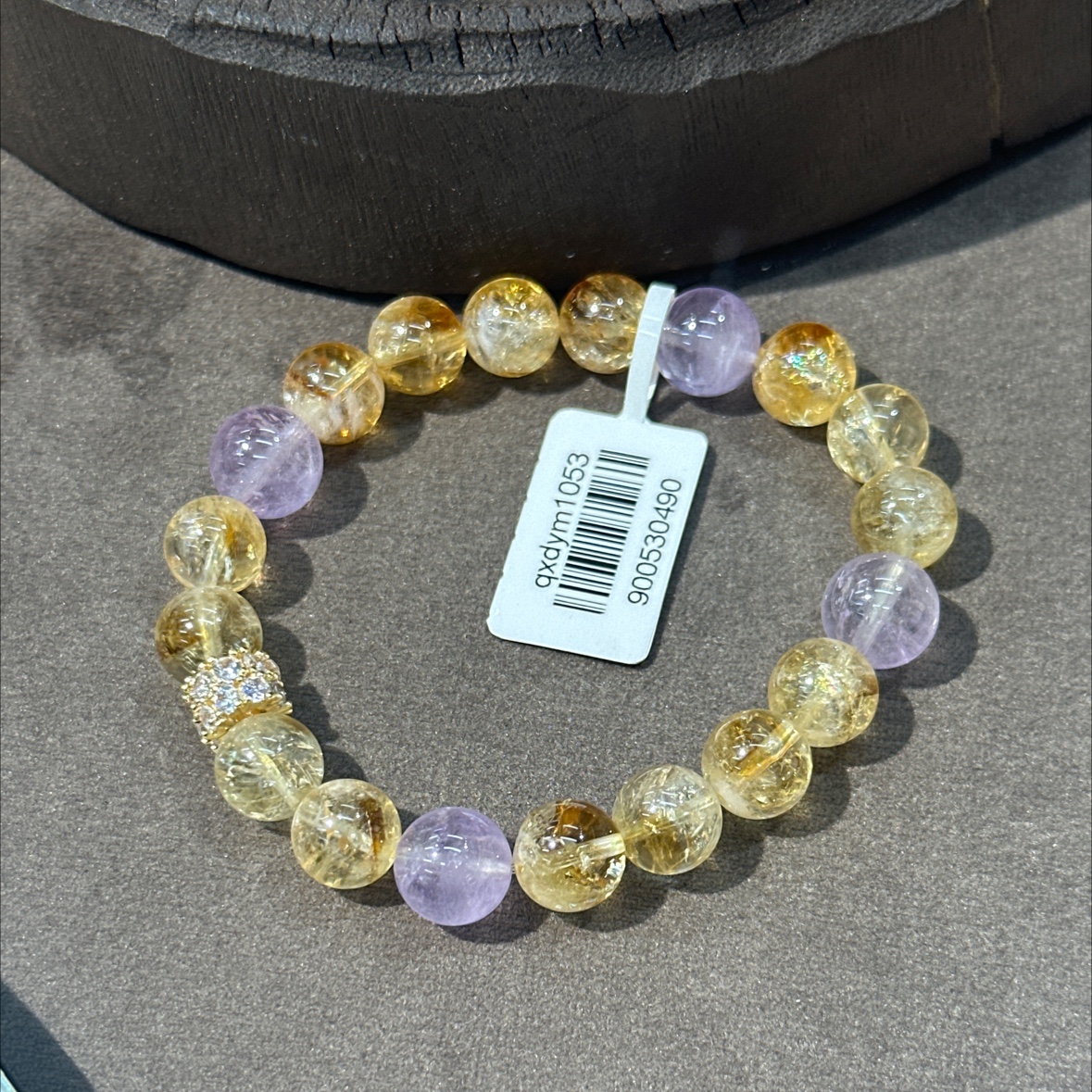 影响力饰品天然水晶紫水晶黄塔晶串珠天然水晶串珠手链产品图