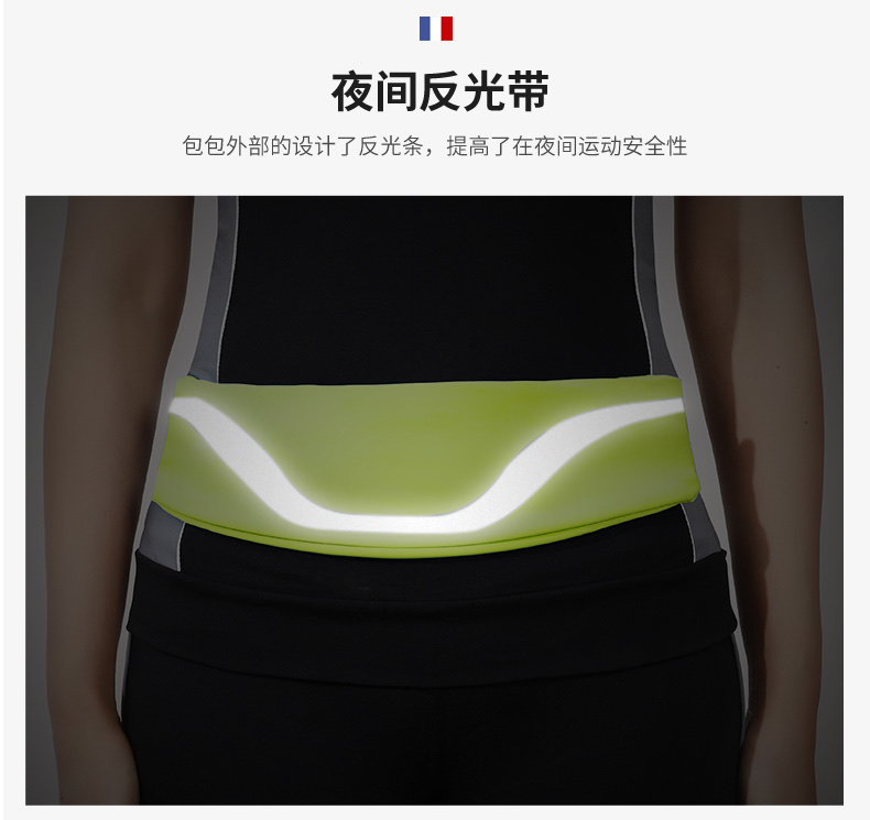 时尚运动腰包防水运动包白底实物图