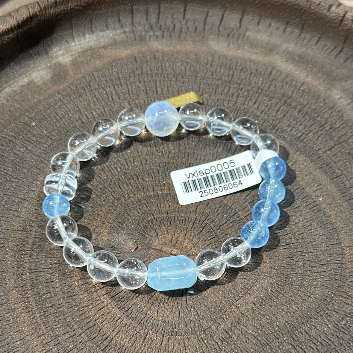 影响力天然水晶海蓝宝随形月光手串水晶串珠天然水晶手链