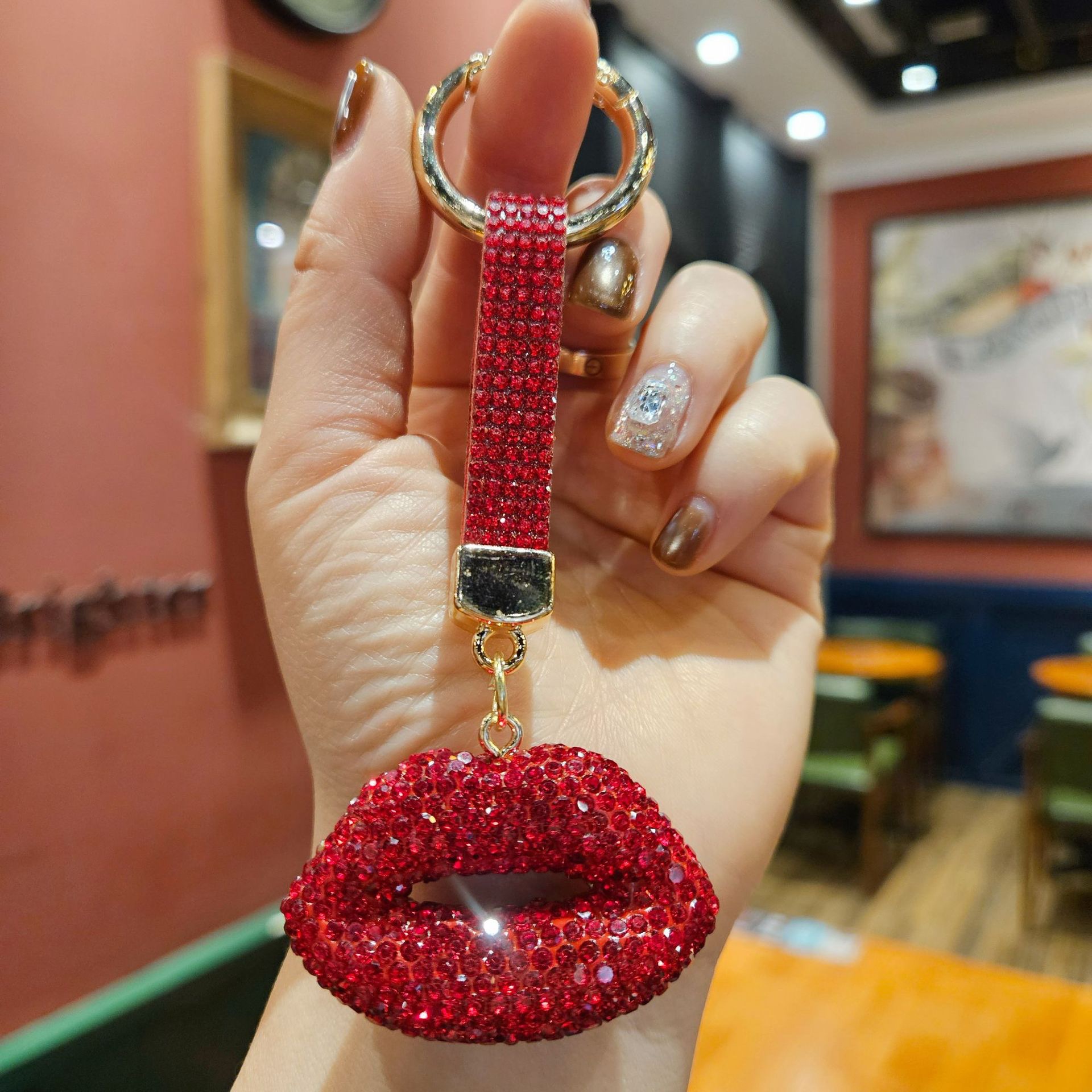Lip water diamond keychain pendant, doll pendant, cute little gift, keychain, bag pendant, pendant detail image 7