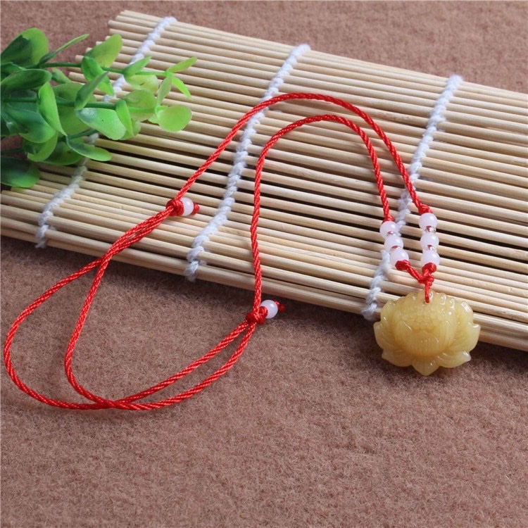 Street stall goods 25 single-hole and double-hole imitation jade crystal glass white jade lotus pendants, men's and women's jade pendants, car hanging accessories details Picture