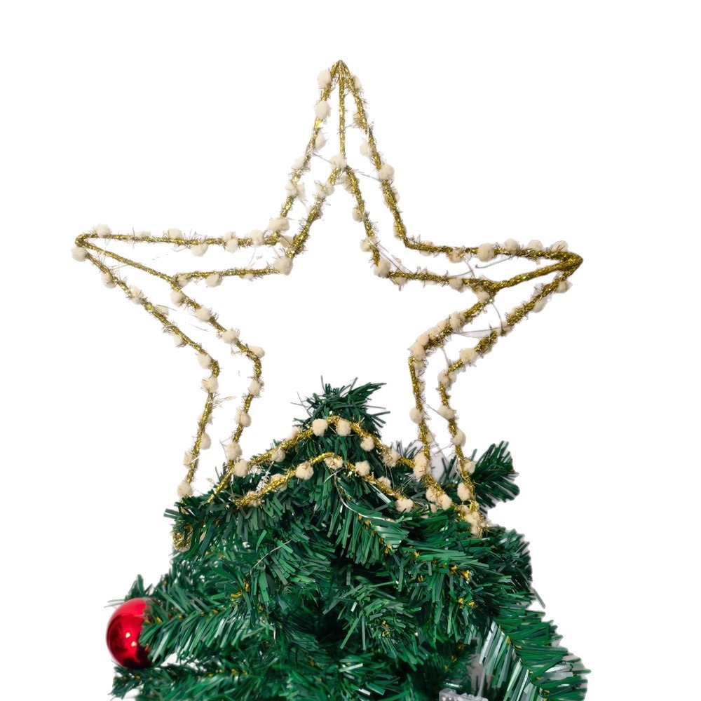Five-pointed star LED light string, illuminated star-shaped lights, night scene lights, Christmas tree top star, ironwork illuminated decoration details Picture