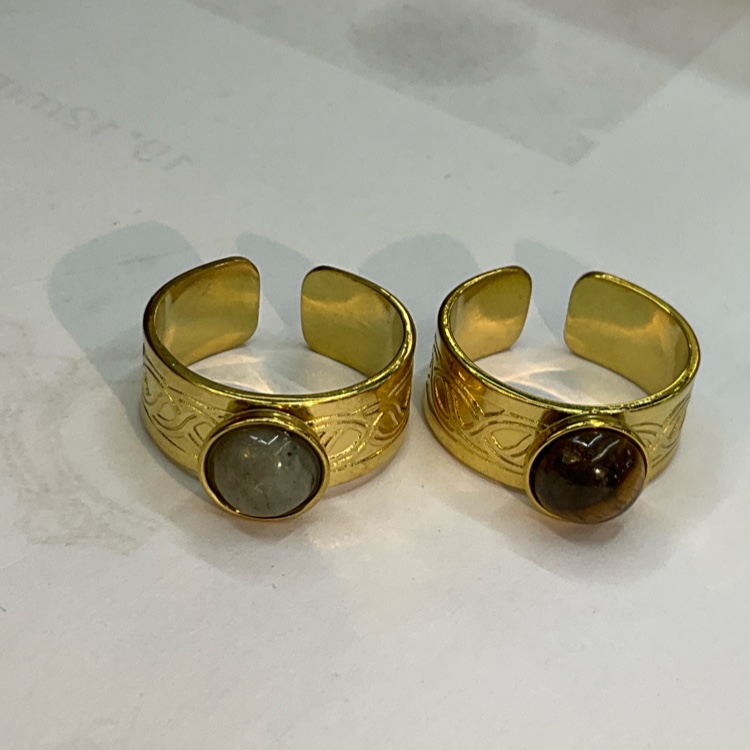 铜微镶莫桑钻银戒跨境款戒指设计感简约时尚不锈钢