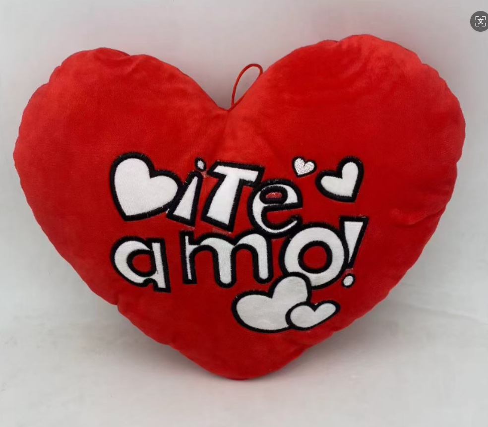 跨境绣花红色抱枕爱心毛绒玩具生日情人结婚节日礼物现代简约 详情图8