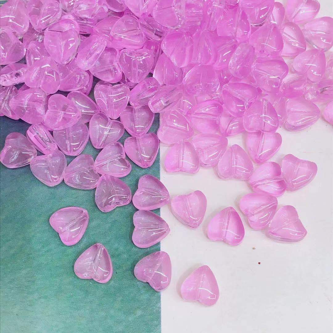 Glass bead petal hairpin flower heart peach heart nail sticker ancient-style retro hairpin material flower hairpin accessories Hanfu material detail image 2