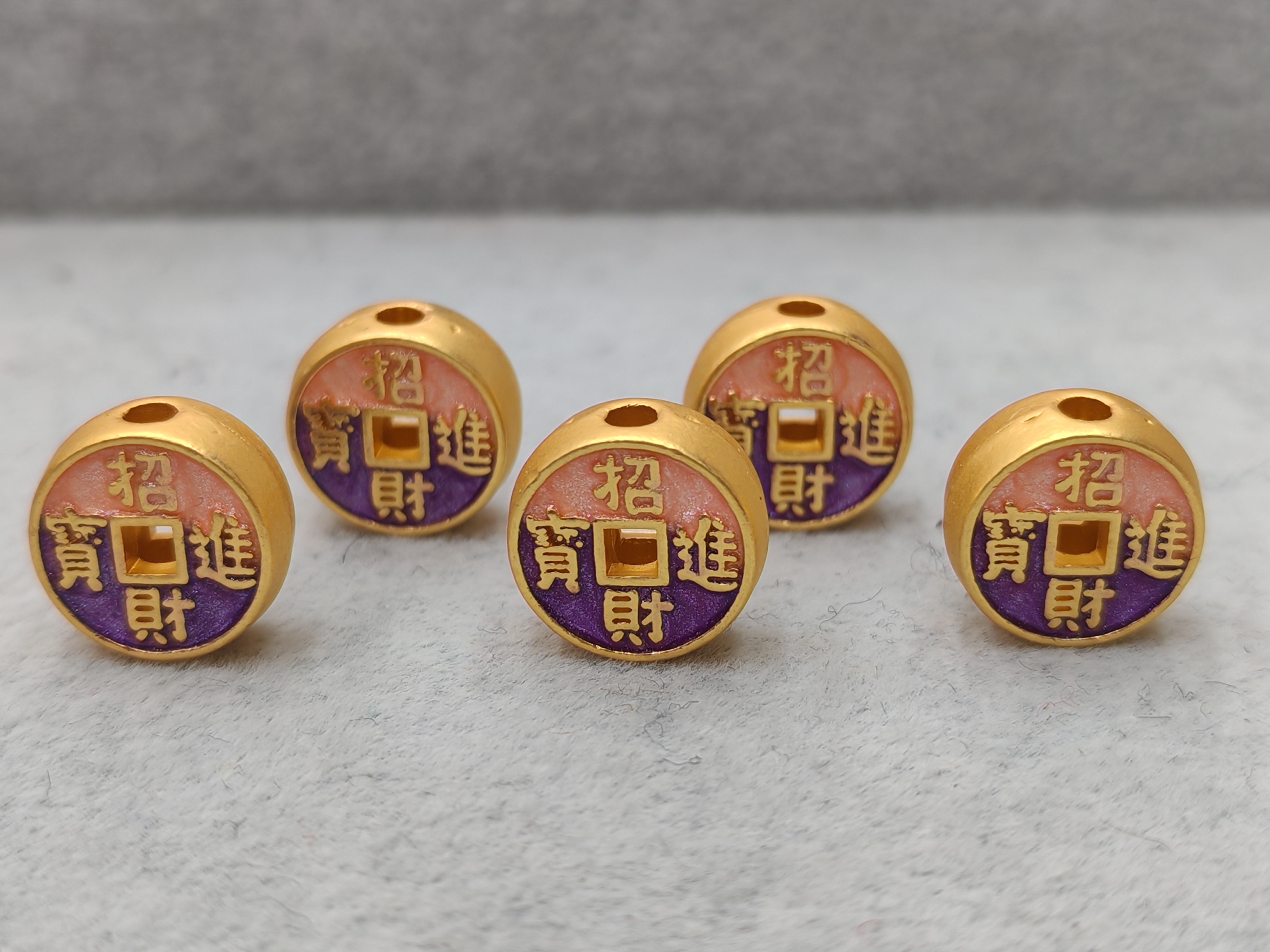 古法金亚金手工编织滴油招财纳福手链手串隔珠配件挂坠饰品配件diy饰品配件详情图5