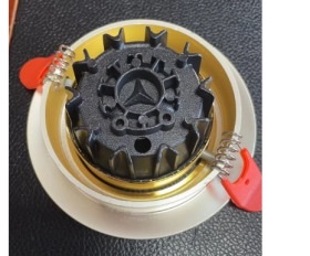 SXL electroplated white gold downlight, dual-color variable light, embedded LED spotlight, hotel corridor, golden edge ceiling light details Picture