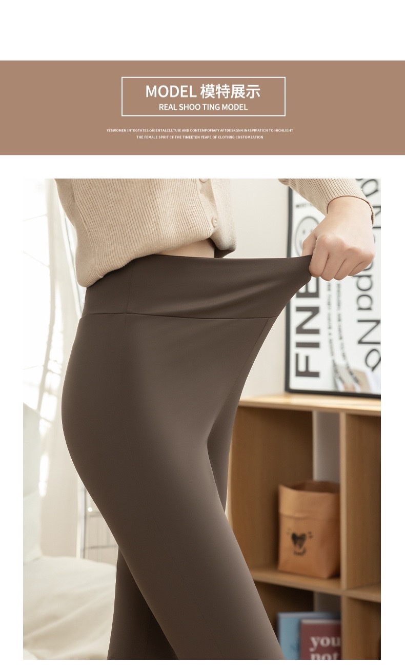 Wear black high-waisted, slimming, form-fitting horseshoe pants, leggings, Barbie pants, yoga pants, long pants, and slightly flared shark pants detail image 9