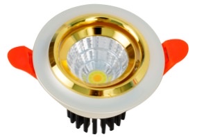 SXL electroplated gold downlight, dual-color variable light, embedded LED spotlight, hotel corridor, gold-edge ceiling light Specification image