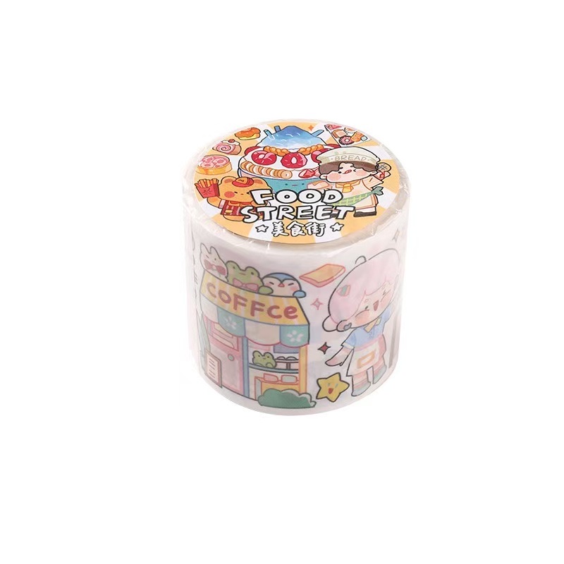 Bean sprout Sauce tape collection, 6m per roll, cute cartoon planner tape, special oil and paper planner materials, DIY stickers and paper tape, planner tape and paper tape detail image 2