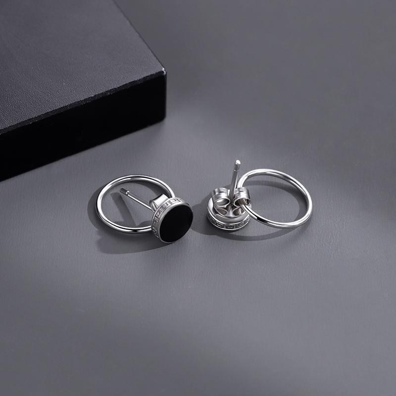 In 26 years, men's earstud fashion, hip-hop men's niche, Instagram single-piece earrings, trendy and individual, tassel circle men's earrings, earstud accessories