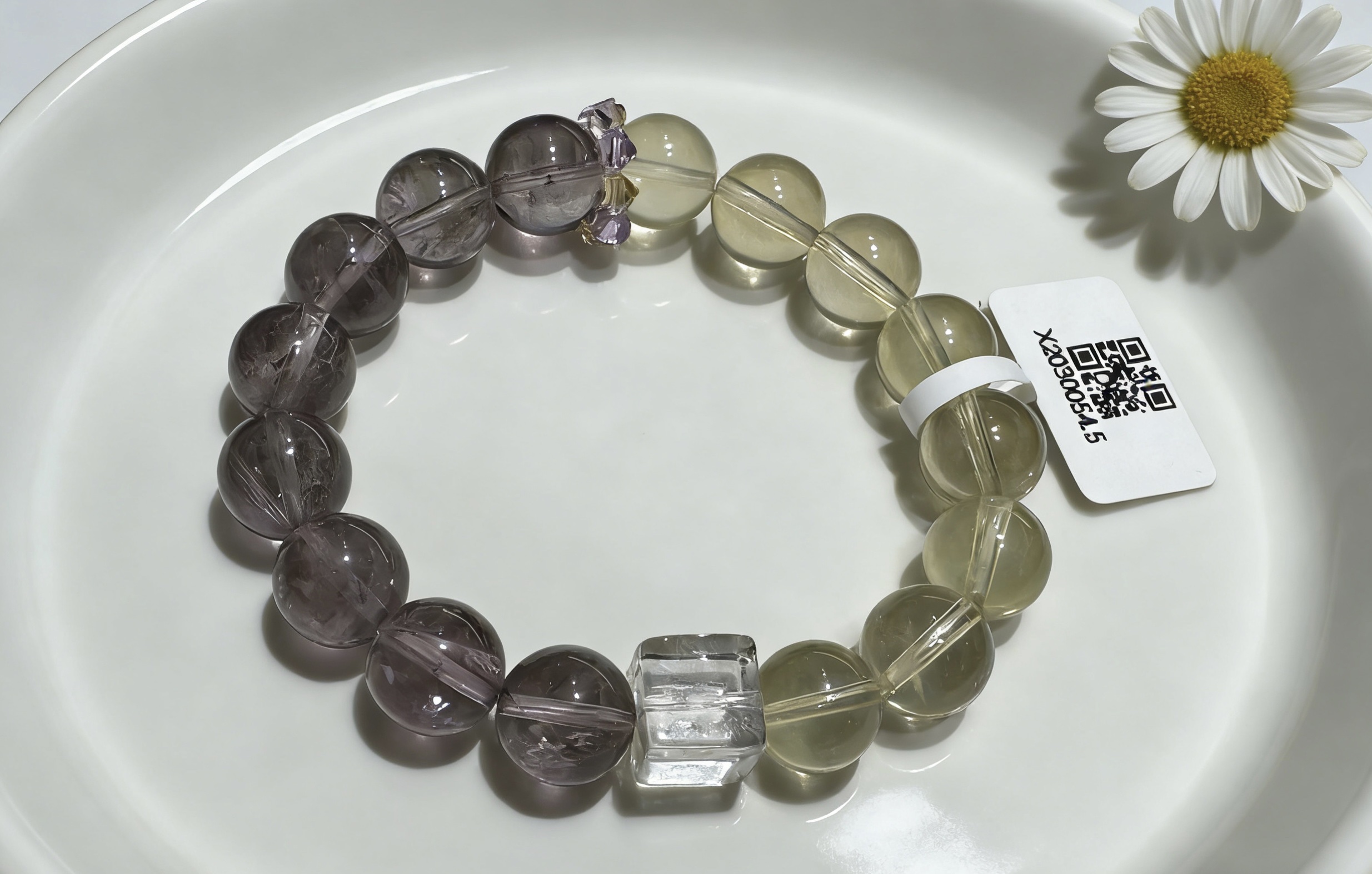 小众设计感紫水晶搭配黄水晶手链串撞色拼接轻奢温柔风手饰