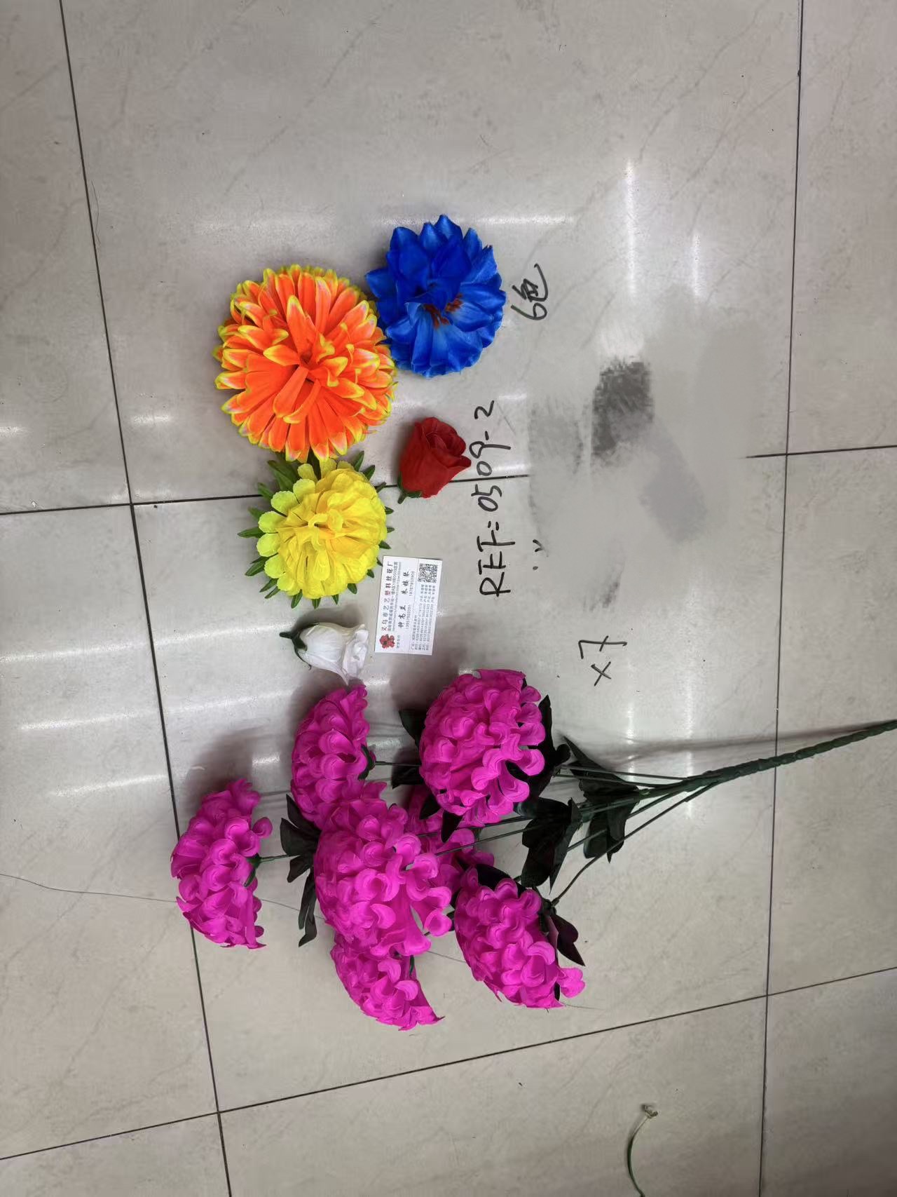 7头圆菊国外墓碑仿真花清明花假花小摆件防腐防褪色持久绽放