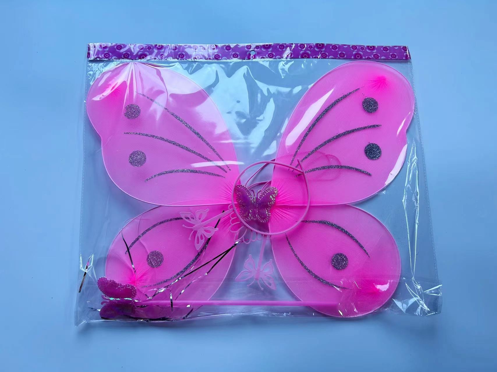 金粉印花蝴蝶翅膀 儿童热爱玩具 过家家装扮玩具 天使翅膀 夜市公园热卖 