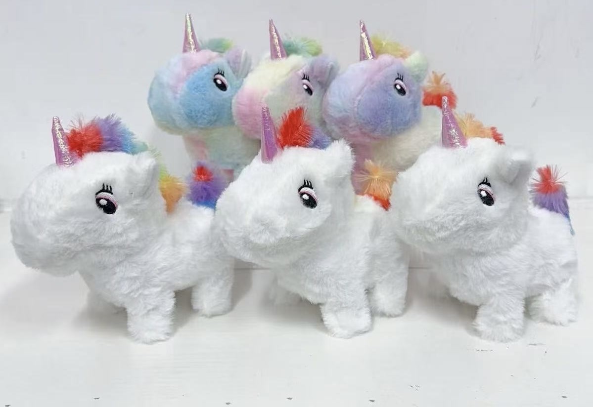 New plush electric toys, unicorn children's toys, simulated unicorns that can walk and bark, electronic pets wholesale details Picture