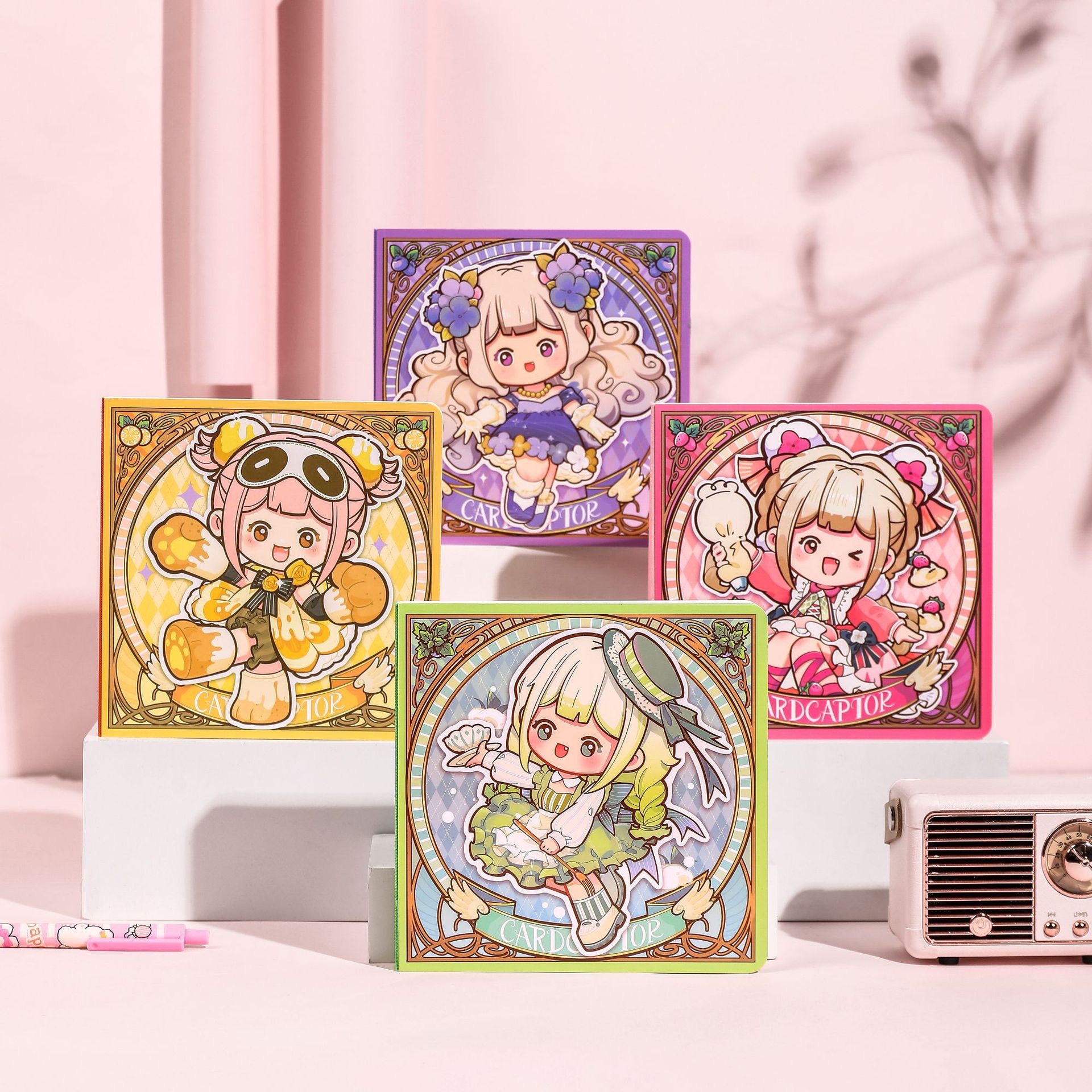Rabito, a cute magical girl, square-shaped notebook, a student notebook with a high level of appearance, a note-taking grid notebook details Picture