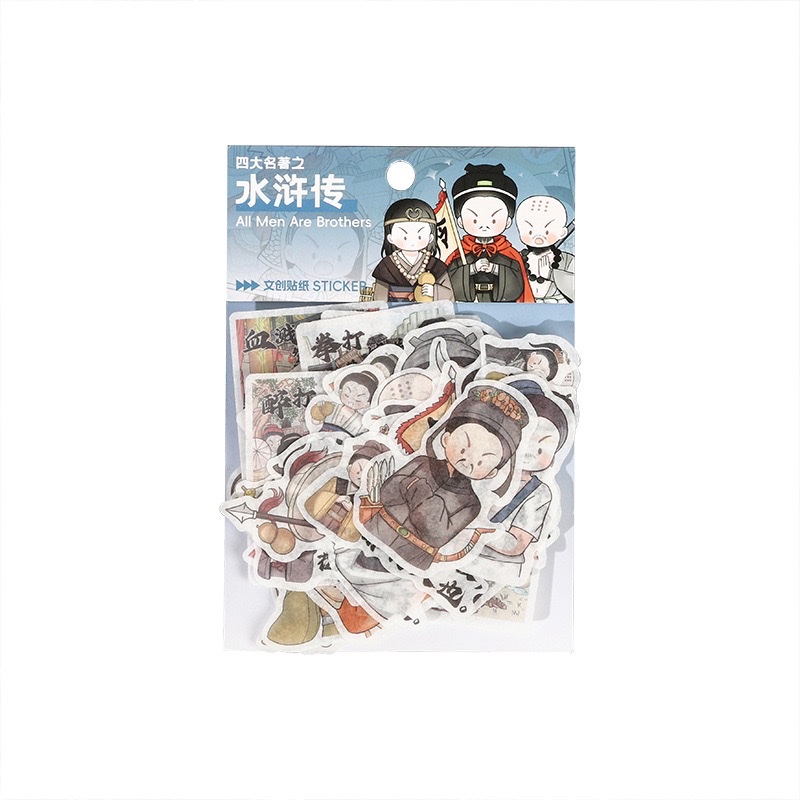 The Four Great Classical Novels sticker pack features traditional culture cartoon hand-drawn character materials and classic quotes from the Four Great Classical Novels stickers Specification image