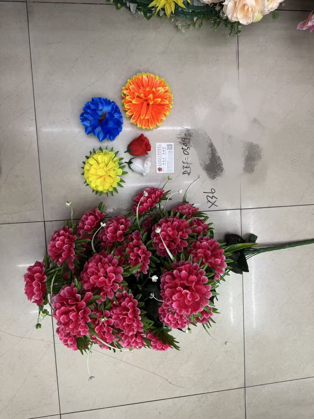 36头仿真花清明花假花小国外墓碑仿真花装饰摆件