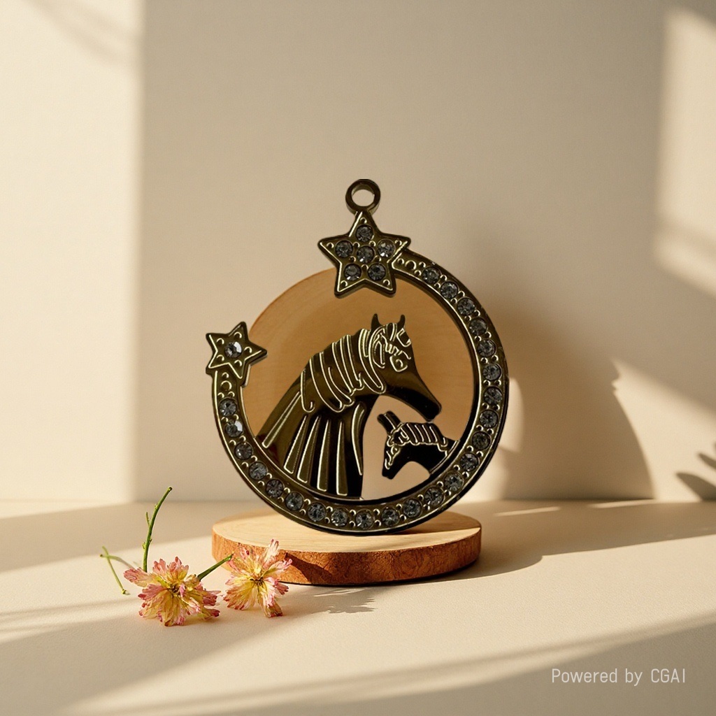 Horse pendant, fashionable and simple metal necklace, personalized and trendy accessory gift for women detail image 5