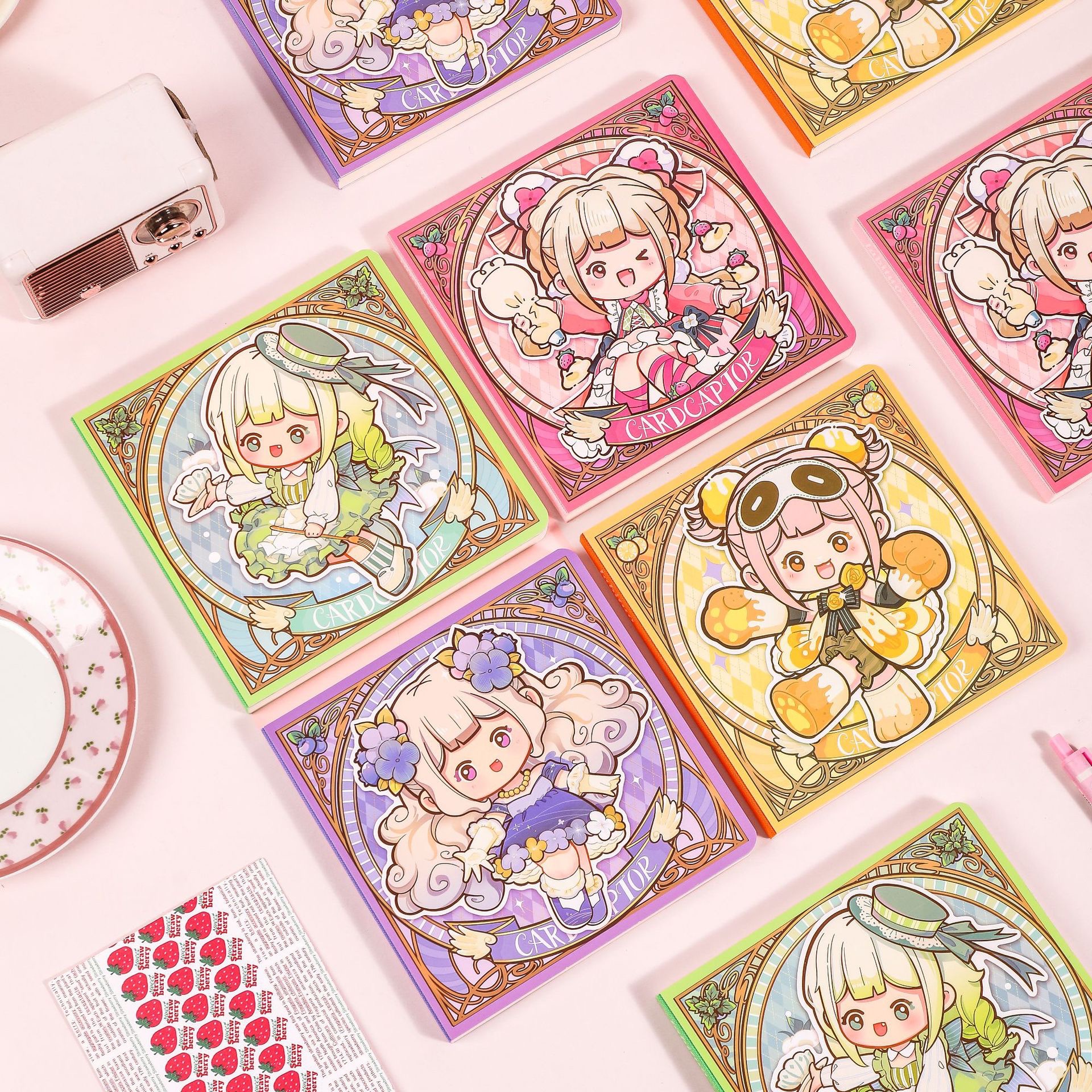 Rabito, a cute magical girl, square-shaped notebook, a student notebook with a high level of appearance, a note-taking grid notebook