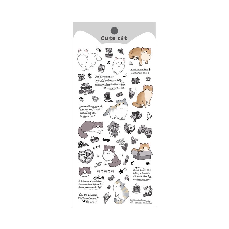Hand-painted kitten Guka stickers, cartoon and cute planner materials, phone cases, water cup decorations, waterproof small sticker stickers detail image 3