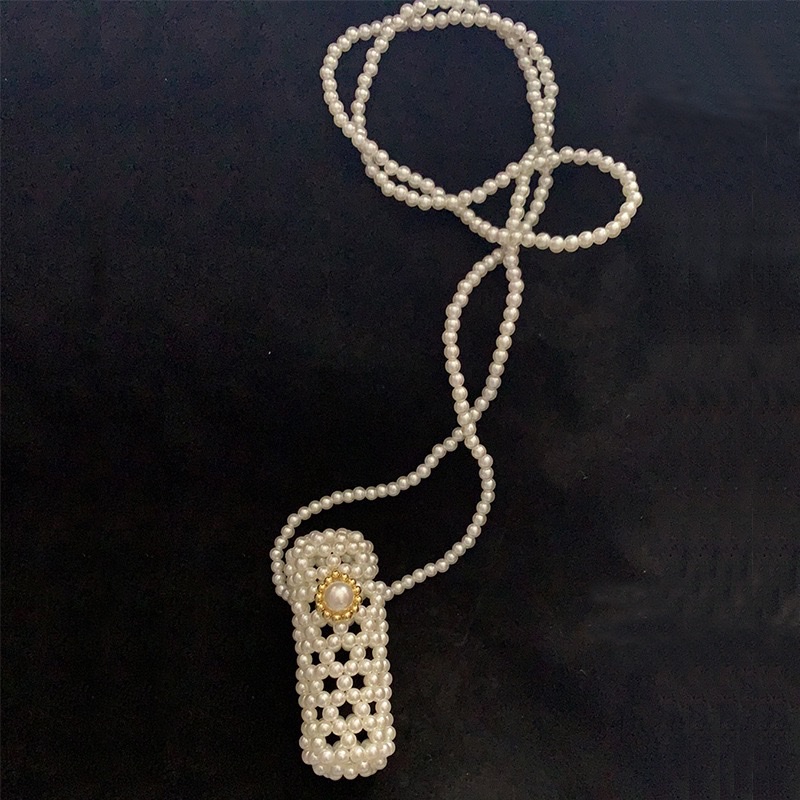 Single lipstick pearl bag, portable storage, crossbody, handcrafted red envelope, mini small bag, new fashionable bag bestseller