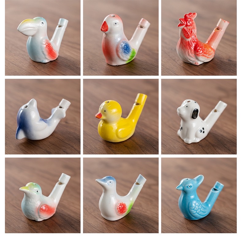 Ceramic ornaments of water birds and whistling birds details Picture