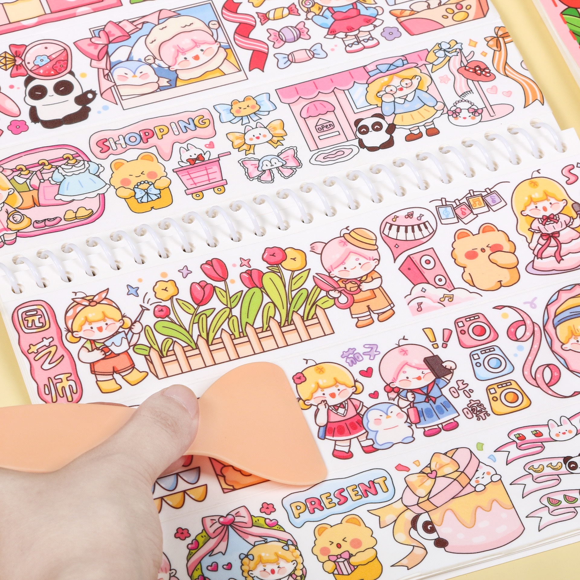 A5 notebook, bean sprout Paste cute style release book, loose-leaf tape sticker double-sided planner, student notebook Specification image