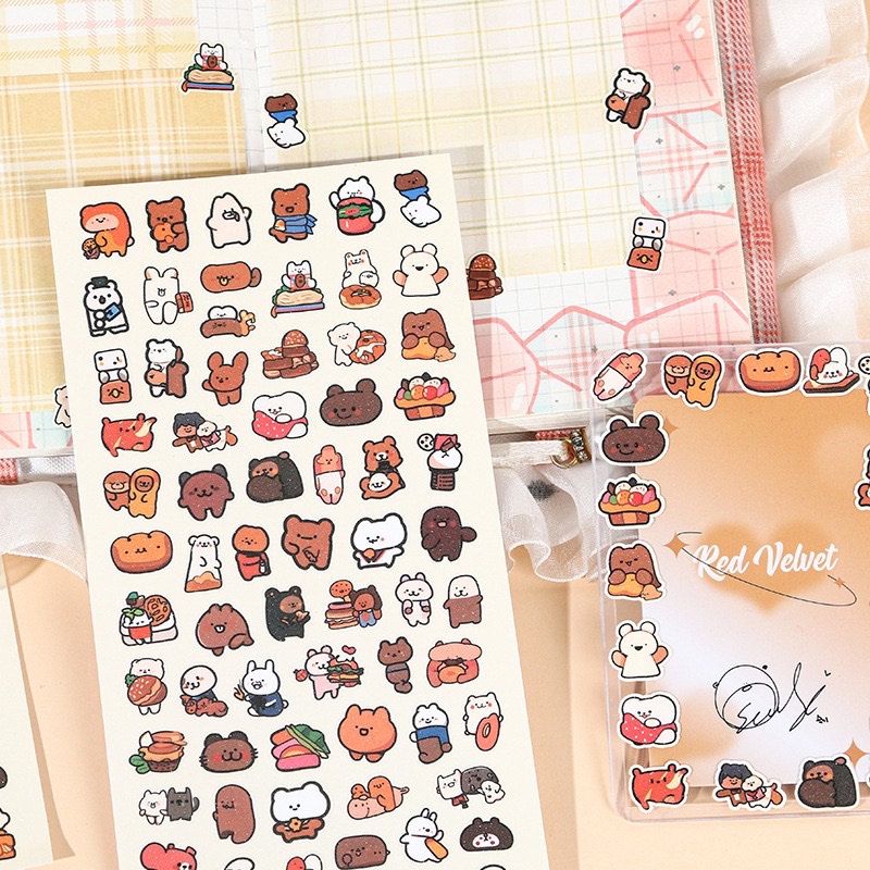 Brown bear Guka stickers Cartoon cute planner stickers DIY small card drip glue phone case water cup decoration stickers detail image 3