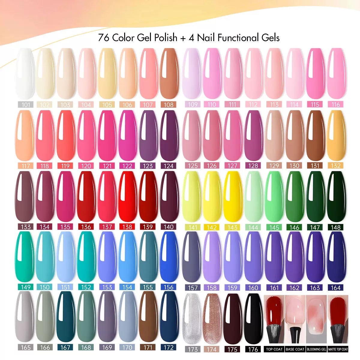A complete set of a new bottle of one-color nail polish gel in a popular color and solid color for nail art detail image 5