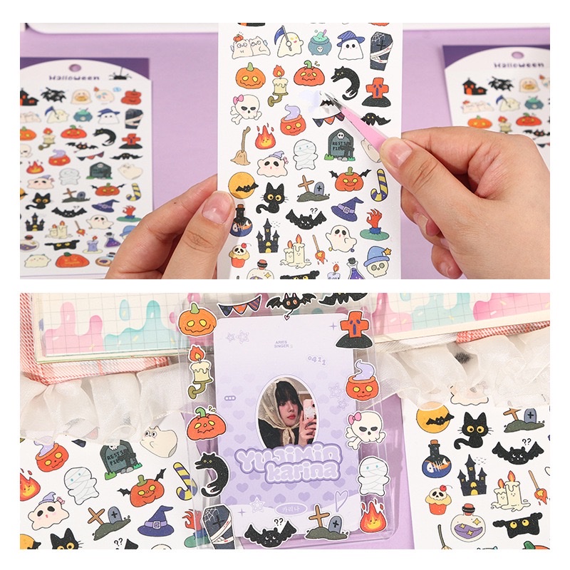 Halloween small item stickers, cartoon and cute planner materials, notebooks, water cups, phone cases, decorative small stickers detail image 4