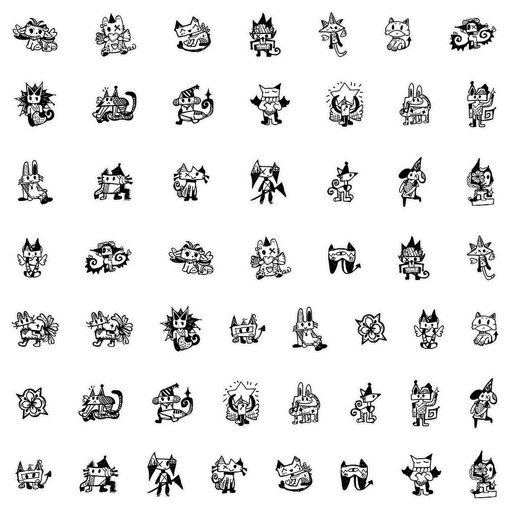 Black and white trendy brand stickers, anime character personalities, car graffiti, luggage, skateboards, motorcycles, waterproof car stickers, wholesale stickers detail image 3