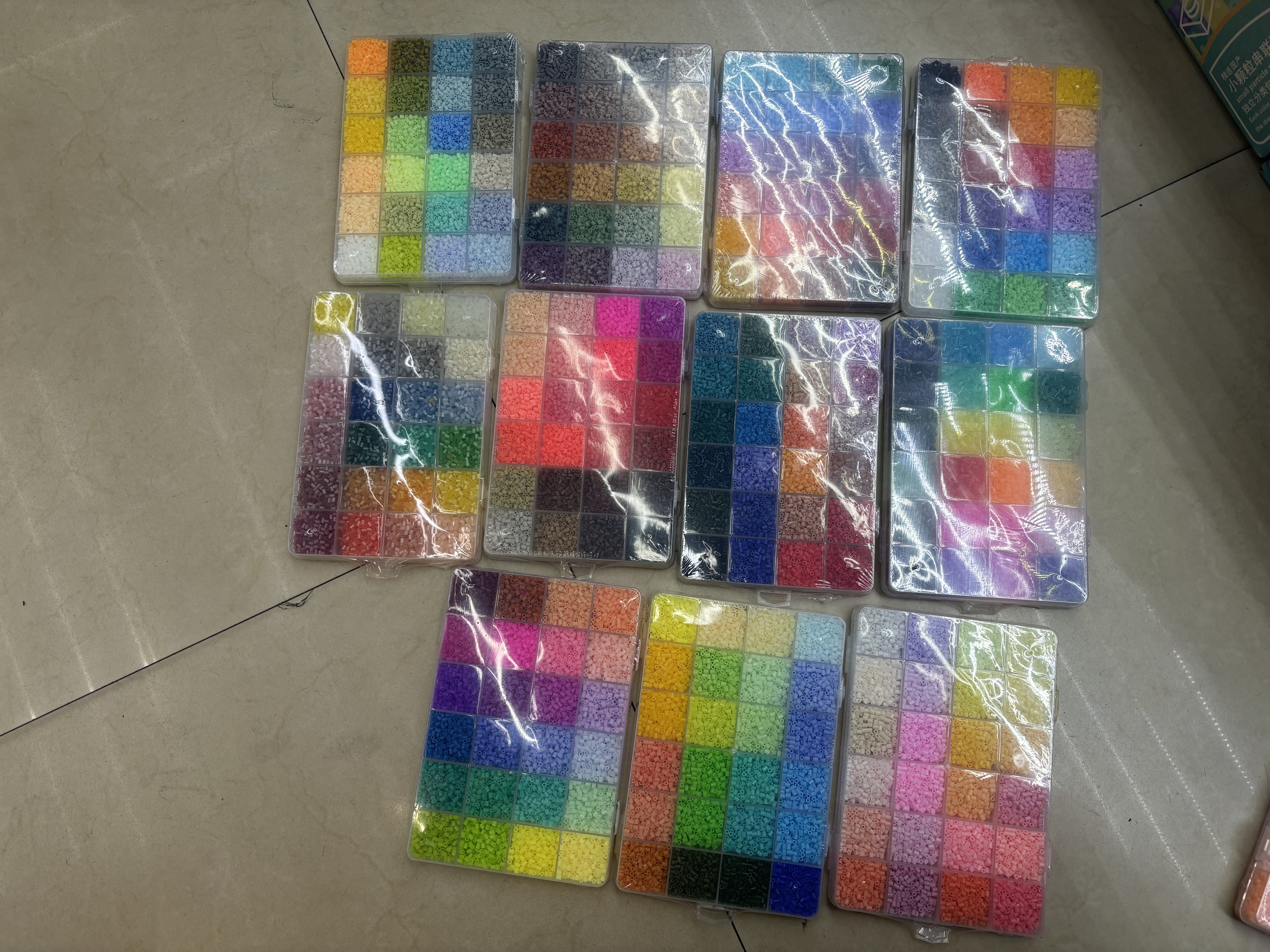 拼拼豆豆手工diy套装3d立体拼豆融合豆女男孩儿童益智6岁拼图玩具