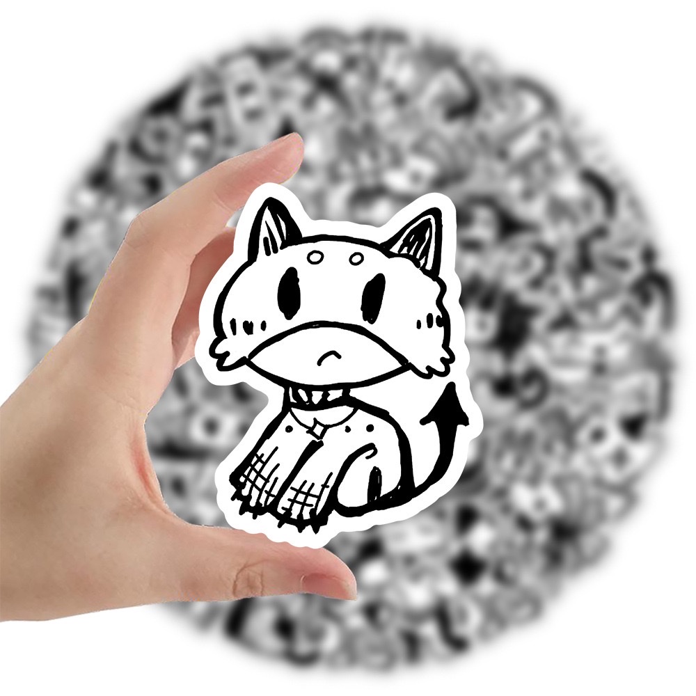 Black and white trendy brand stickers, anime character personalities, car graffiti, luggage, skateboards, motorcycles, waterproof car stickers, wholesale stickers detail image 2