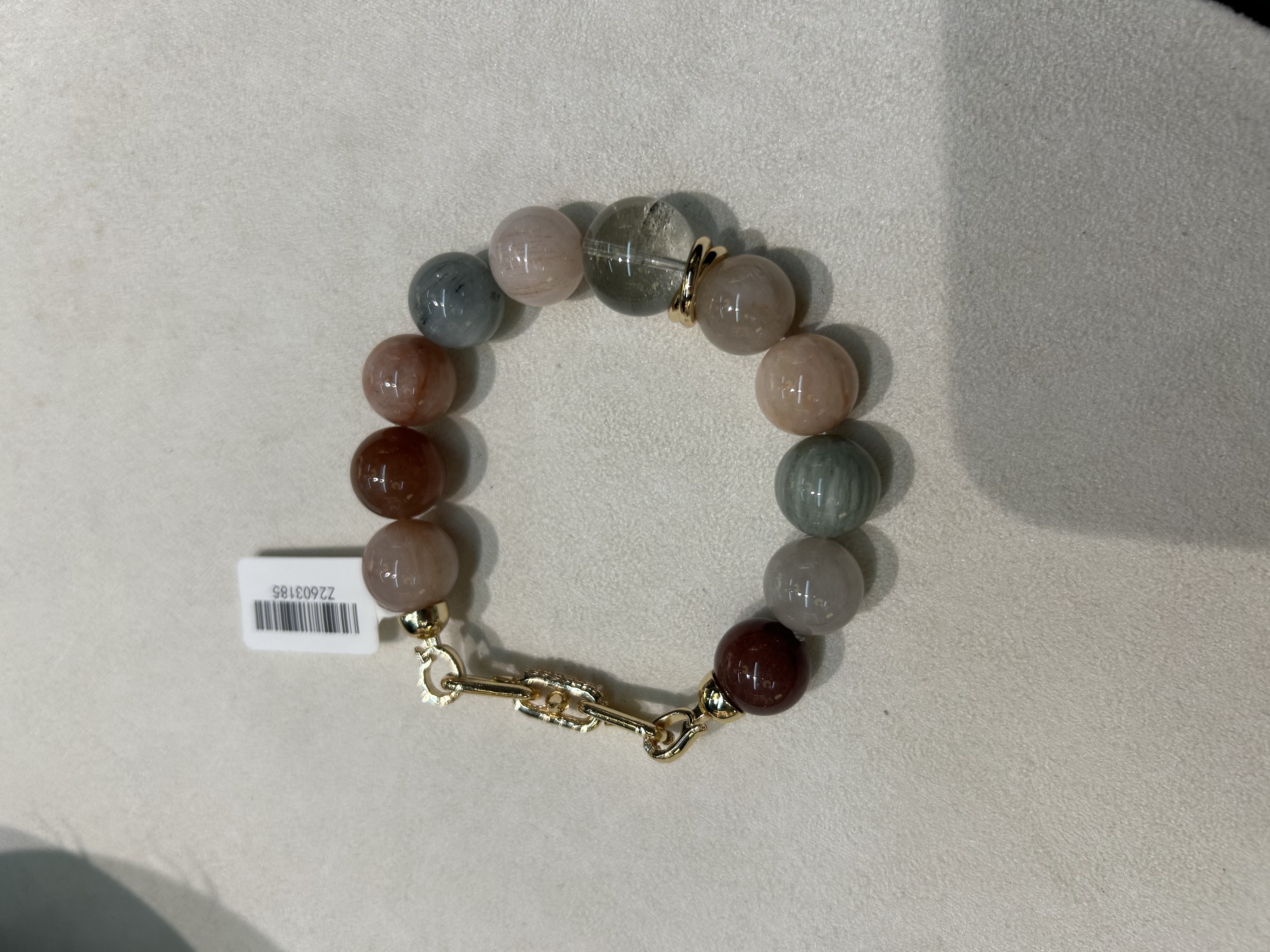 天然水晶彩兔毛绿幽灵顶珠手串现货批发