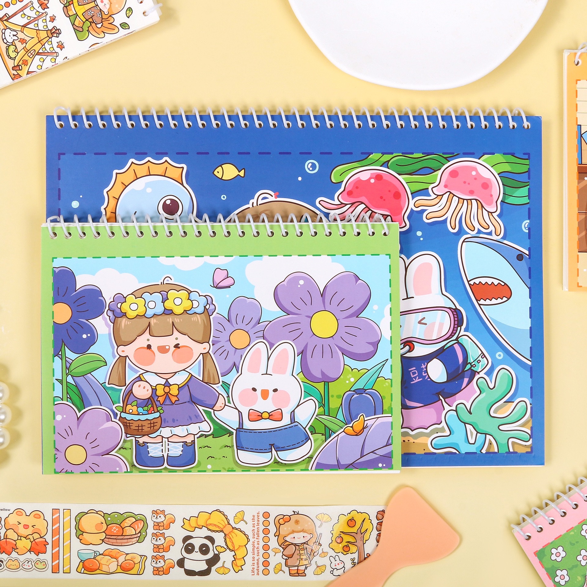A5 notebook, bean sprout Paste cute style release book, loose-leaf tape sticker double-sided planner, student notebook