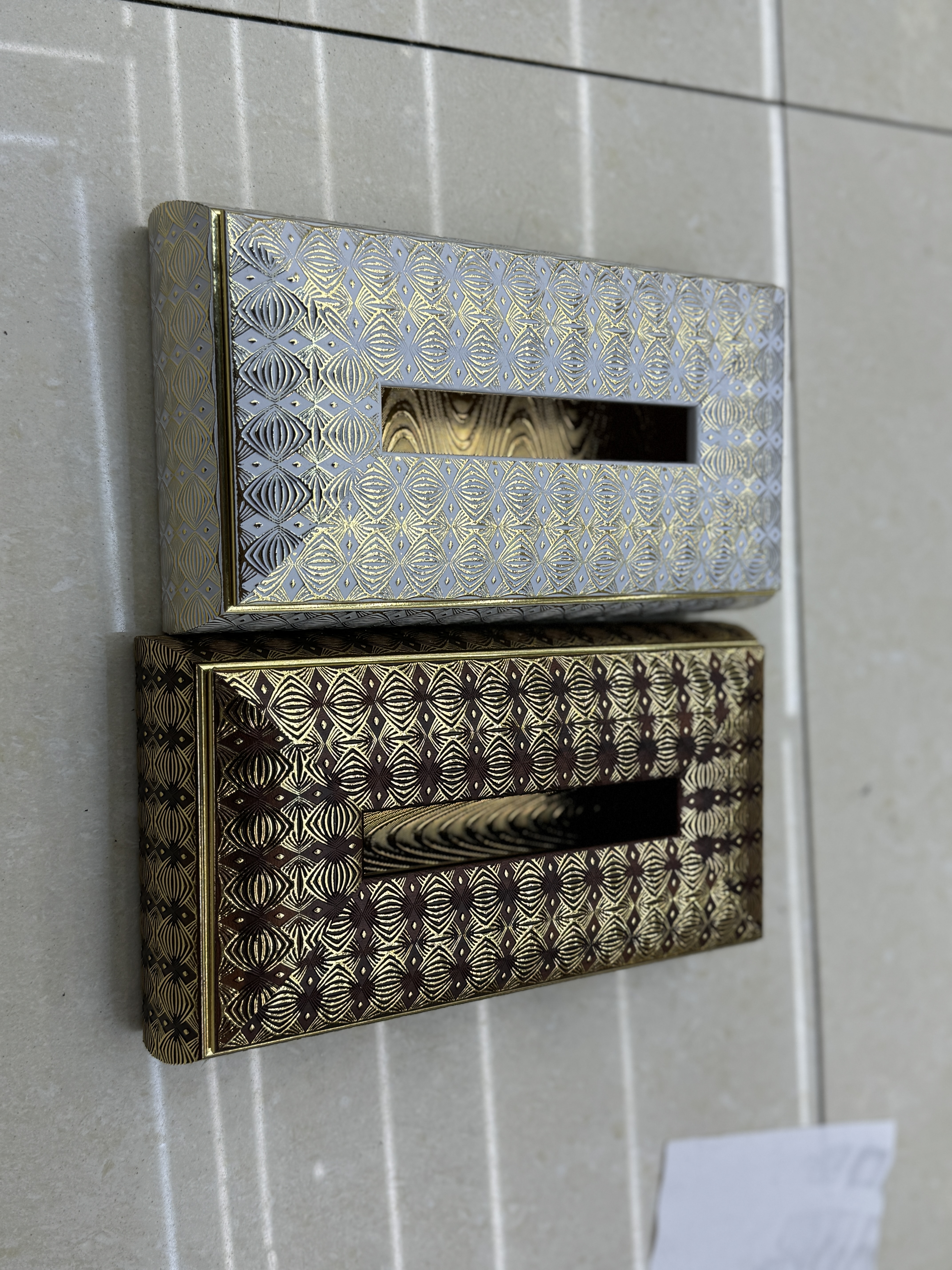 中东纸巾盒黑白金