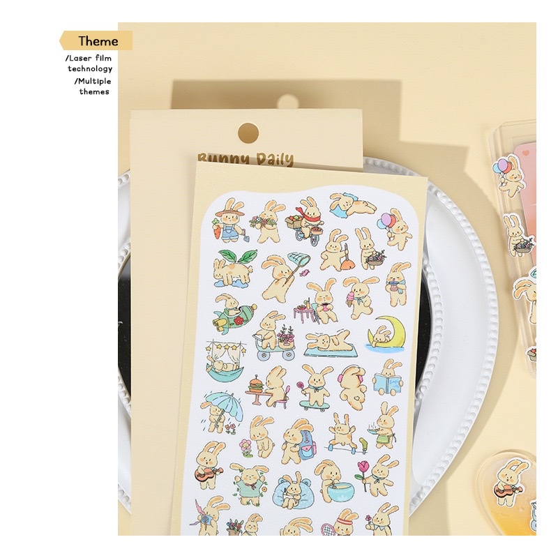 A collection of frosted flash point film, Guka stickers, cartoon cute stickers, decorative planner materials, DIY phone case stickers, phone stickers, phone back cover stickers detail image 2