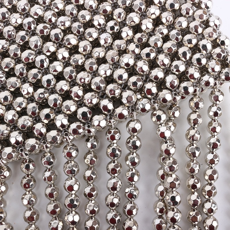 2026 New Women's silver tassel beaded single-shoulder bag, a retro silver bag designed by a niche brand detail image 4