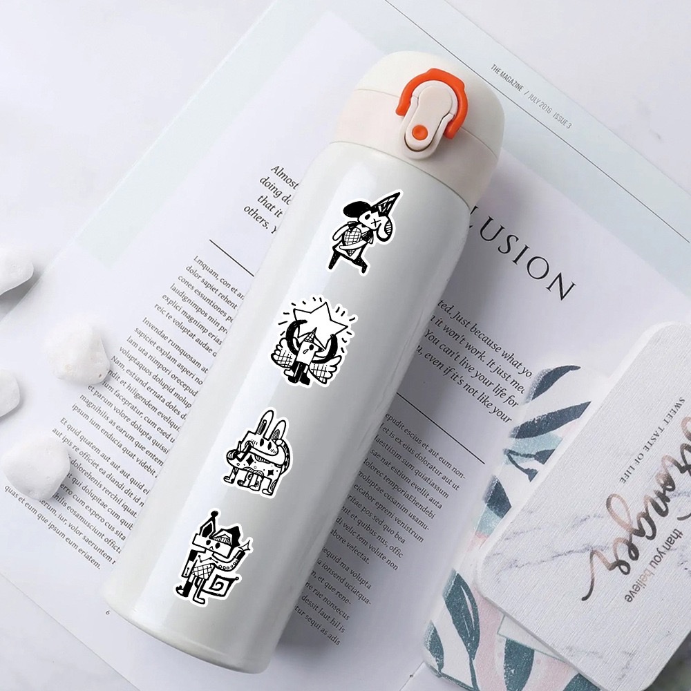 Black and white trendy brand stickers, anime character personalities, car graffiti, luggage, skateboards, motorcycles, waterproof car stickers, wholesale stickers detail image 4