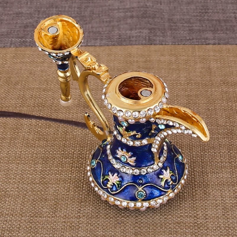 Diamond-encrusted small wine pot, handicraft, ethnic characteristic jewelry box, Russian storage box, creative small gift Specification image